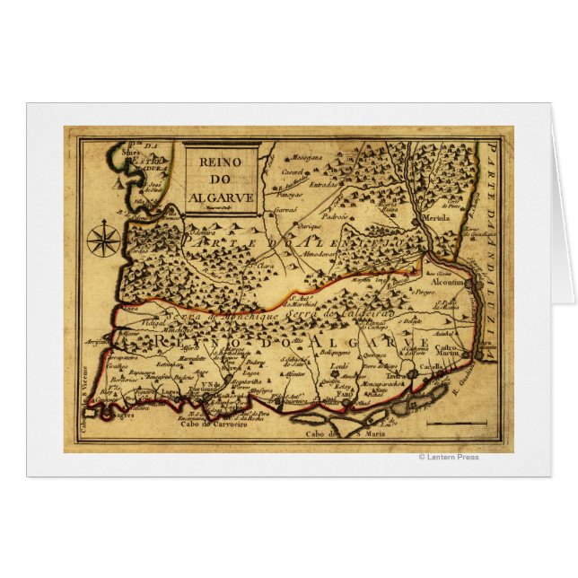 PortugalPanoramisk kartaPortugal Hälsningskort (Framsidan Horizontal)