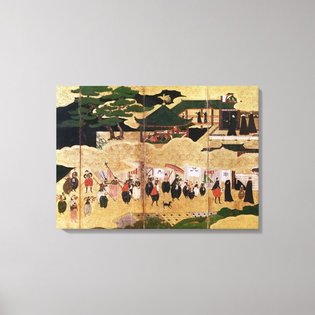 Portugals ankomst till Japan 2 Canvastryck (Framsida)