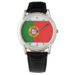 Portugals Anpassningsbar Classic Black Leather Armbandsur
