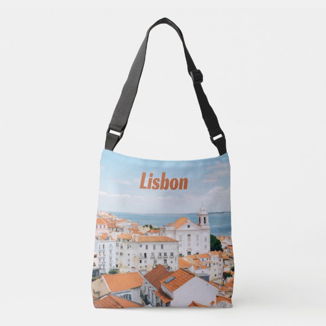 Portugals atlantiska stränder i Lissabon (Röda Tak Axelväska (Framsida)