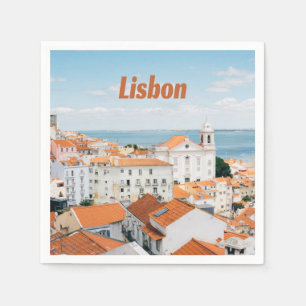 Portugals atlantiska stränder i Lissabon (Röda Tak Pappersservett