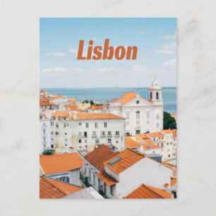 Portugals atlantiska stränder i Lissabon (Röda Tak Vykort