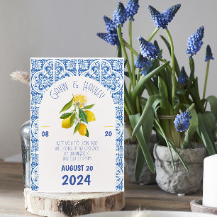 Portugals bröllopsinbjudan   Blå plattor Vykort