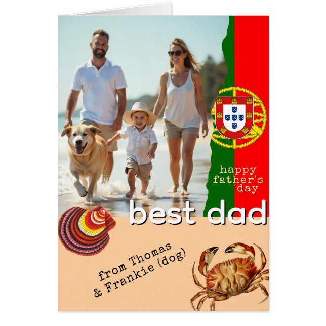 Portugals Fars dag-kort, portugisiskt Flagga Hälsningskort (Framsidan)
