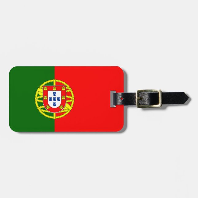Portugals flagga bagagebricka (Horisontell Framsida)