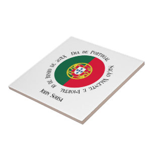 Portugals flagga för Portugals helgdag Kakelplatta