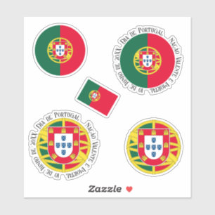 Portugals flagga för Portugals helgdag Klistermärken