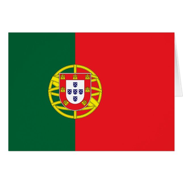 Portugals flagga hälsningskort (Framsidan Horizontal)