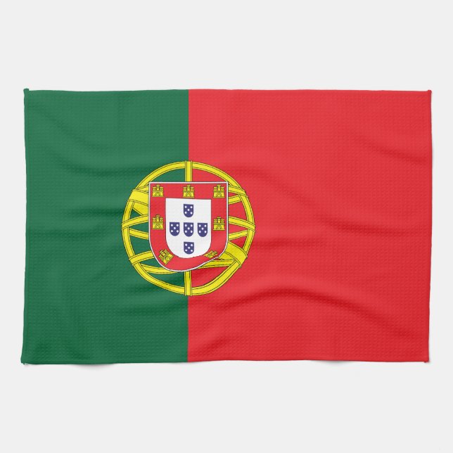 Portugals flagga kökshandduk (Horisontell)