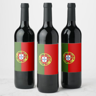 Portugals flagga vinflaska etikett