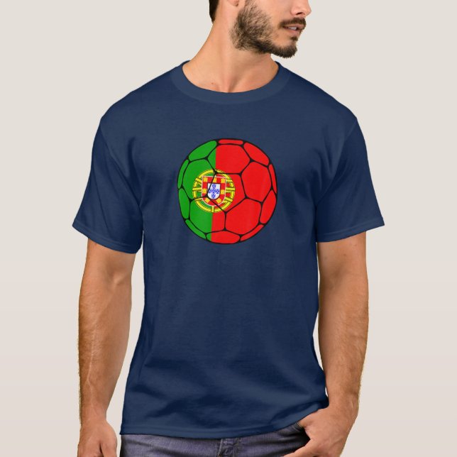 Portugals fotbollslag Supporter Portugal Flagga Ma T Shirt (Framsida)