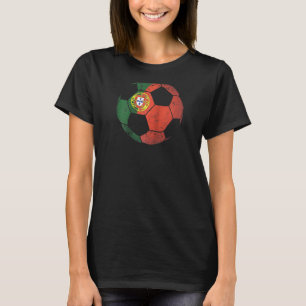 Portugals fotbollsspelare Ball Flagga Jersey T Shirt
