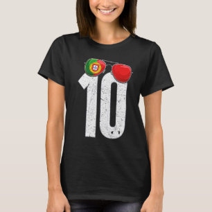 Portugals fotbollsspelare nummer 10 Portugisiska F T Shirt