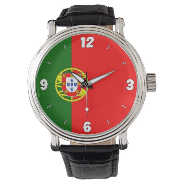 Portugals nationella Flagga Elegant Patriotic Armbandsur (Framsida)