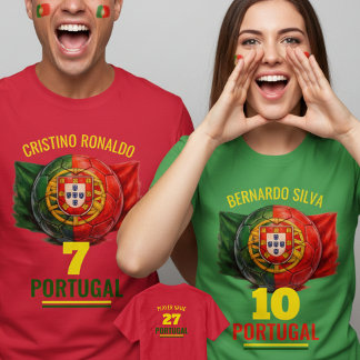 Portugals nationella fotbollsarvsfotboll t shirt