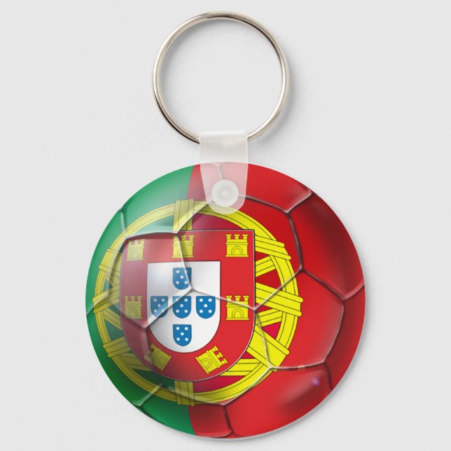Portugals nationella fotbollslag fläkt Tees Nyckelring (Framsida)