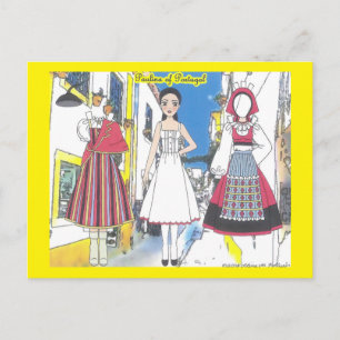 Portugals Pappra Doll Postcard Vykort