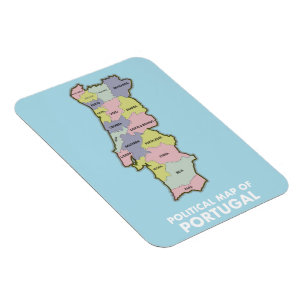 Portugals politiska karta magnet