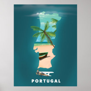 Portugals reseaffisch i Karta. Poster