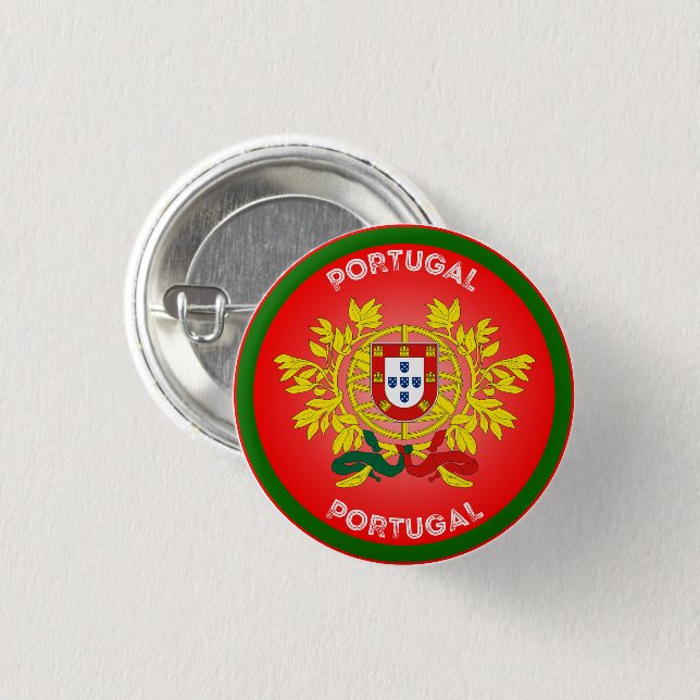Portugals statsvapen cirkelform  knapp (Framsida & baksida)