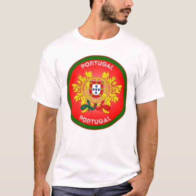 Portugals statsvapen cirkelform  t shirt (Framsida)