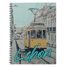 Portugals syn på Lissabon med den ikoniska spårväg Anteckningsbok