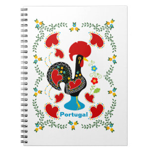 Portugals traditionella Tupp i svart Anteckningsbok