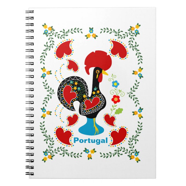 Portugals traditionella Tupp i svart Anteckningsbok (Framsidan)