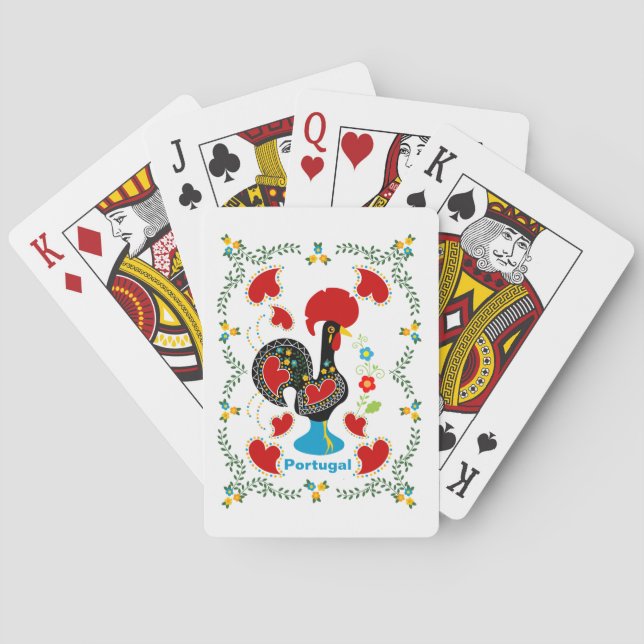 Portugals traditionella Tupp i svart Casinokort (Baksidan)