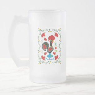 Portugals traditionella Tupp i svart Frostat Ölglas