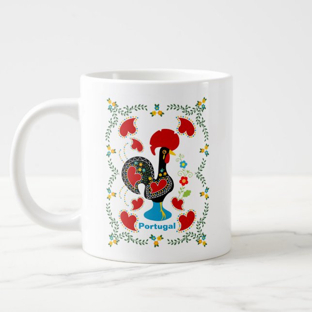 Portugals traditionella Tupp i svart Jumbo Mugg (Vänster)