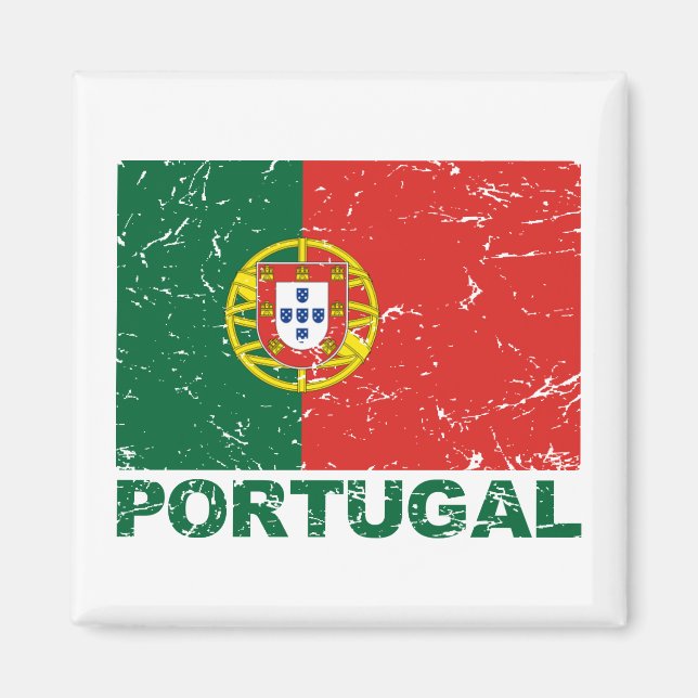 Portugals Vintage Flagga Magnet (Framsidan)