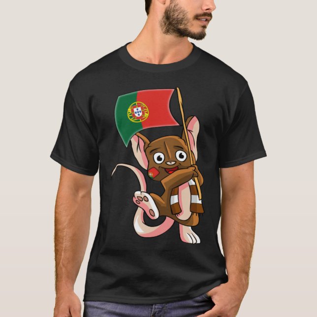 Portugese Fan Mouse T Shirt (Framsida)