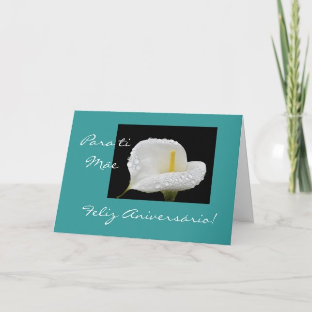 Portugis: Aniversario da mãe/mamma födelsedag Kort (Framsida)