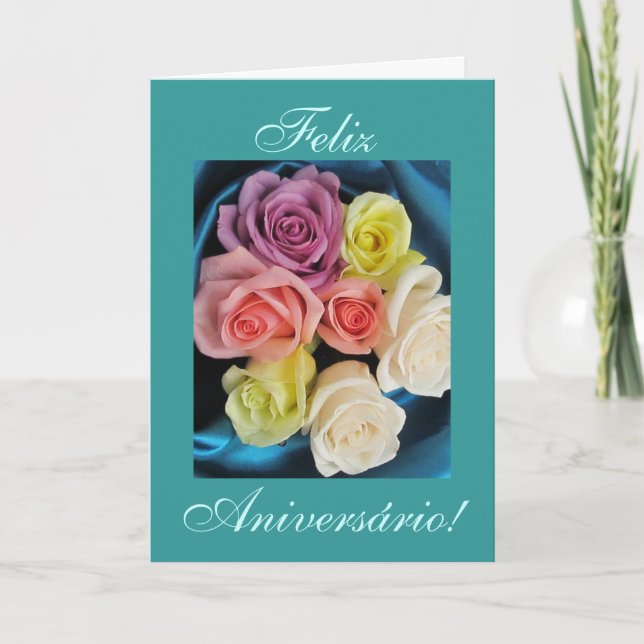 Portugis: Aniversario Parabensfödelsedag - kricka Kort (Framsida)