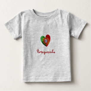 Portugis: bebishjärta & flagga t-shirt