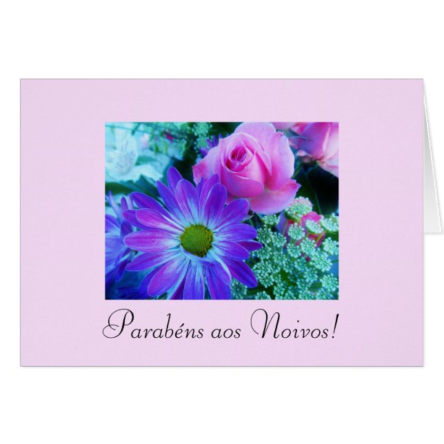 Portugis: Gifta sig/Casamento: Parabéns aos-noivos Hälsningskort (Framsidan Horizontal)