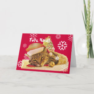 Portugis: Inte Natal julkattunge/Gatinho Helgkort