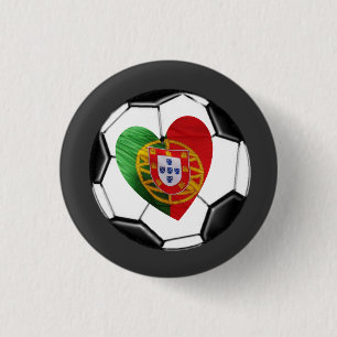 Portugis: klämma fast flagga & hjärta knapp