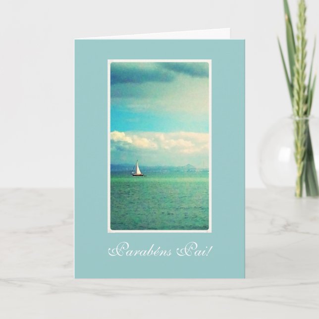 Portugis: Pai-pappa för Barco/Aniversario Kort (Framsida)