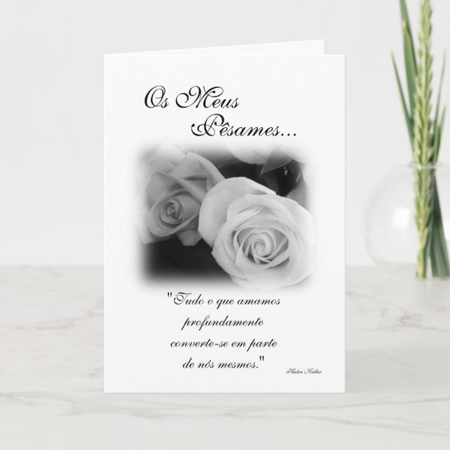 Portugis: Pesames en branco för preto e Kort (Framsida)