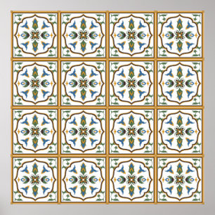 Portugisen belägger med tegel mönster - Azulejos Poster