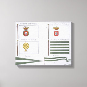 Portugisen sjunker, från en fransk bok av flaggor canvastryck