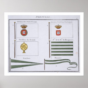 Portugisen sjunker, från en fransk bok av flaggor, poster