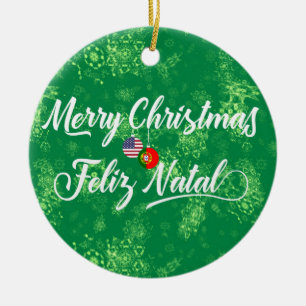 Portugisisk amerikansk Dekoration, Feliz Natal Julgransprydnad Keramik