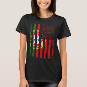 Portugisisk amerikansk flagga Portugal Amerika sto T Shirt