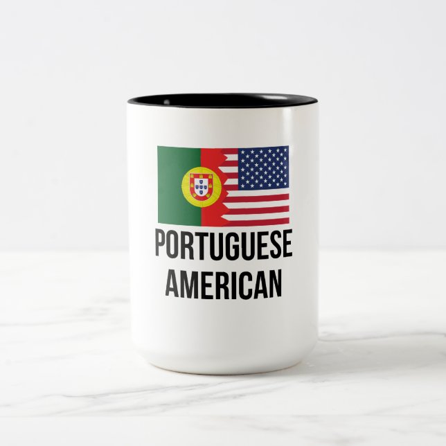 Portugisisk amerikanska flaggan Två-Tonad mugg (Center)