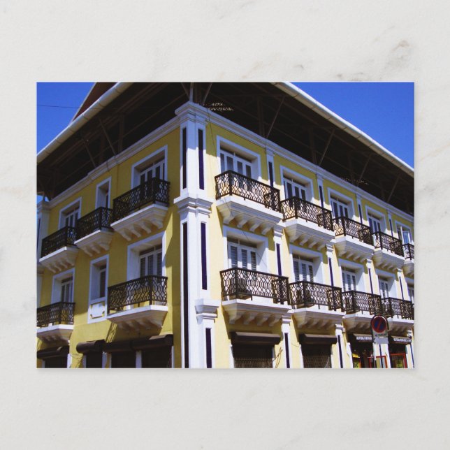 Portugisisk arkitektur i Goa India Vykort (Framsida)