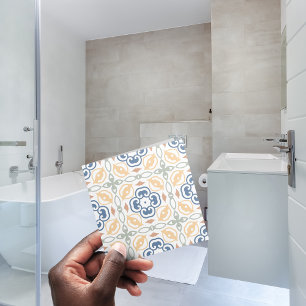 💙 Portugisisk blå Gult utan sjölösa Mönster Kakelplatta