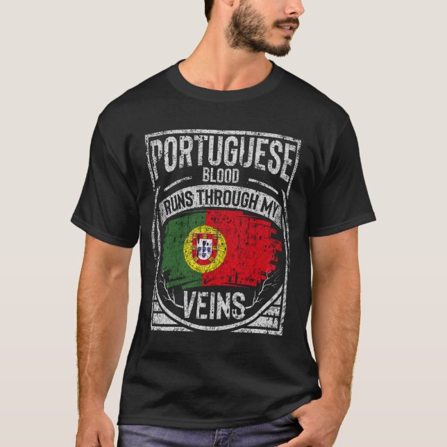 Portugisisk Blood Springa genom mina Veins T Shirt (Framsida)